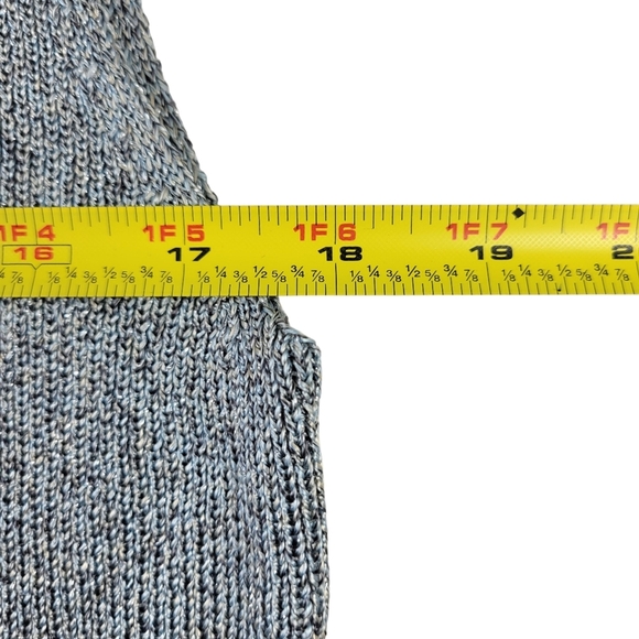 Austin Reed Top Women Size XL Silver Metallic Cowl Neck Sleeveless Rayon Stretch - Picture 7 of 8